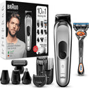 Braun Regolabarba Tagliacapelli , Barba MGK7220 All-in-One Grigio Argento - bigeshop