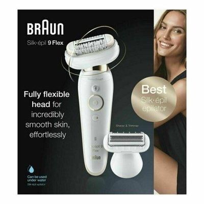 Braun Silk-épil 9002 Flex Wet&Dry Epilatore Elettrico con 4 Accessori - Bianco