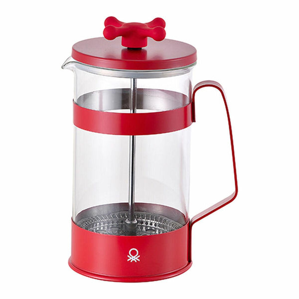 Caffettiera a Stantuffo Benetton Rainbow Rosso Acciaio inossidabile Vetro Borosilicato (600 ml) - bigeshop