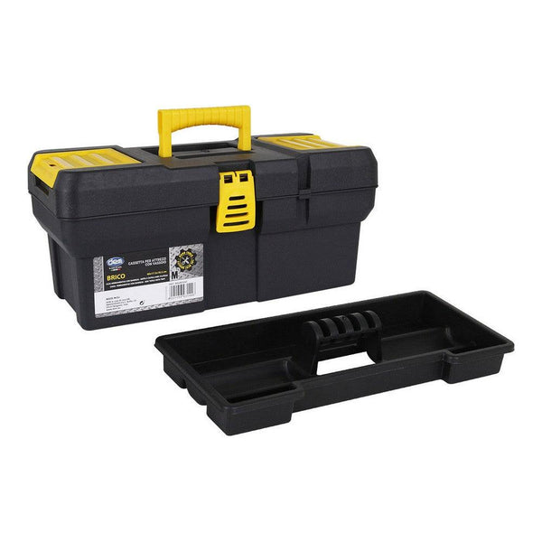 Cassetta degli Attrezzi Dem Brico M Nero Giallo (40 x 17,5 x 18,5 cm) - bigeshop