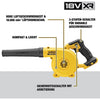 DEWALT DCV100-XJ Soffiatore a Batteria, 18 V senza Batteria e Caricabatterie - bigeshop