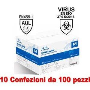 Intco 10Conf. da 100pz - Taglia M - Guanti in Nitrile Uso Medico Senza Polvere-0