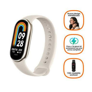 Xiaomi Smart Band 8 AMOLED Tracciatore di attività a clip/da polso 4,11 cm (1.62") Champagne, Oro - bigeshop