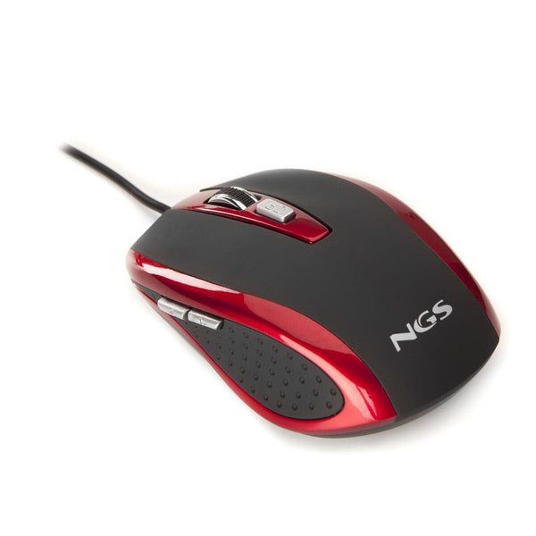 Mouse Ottico Mouse Ottico NGS Red Tick 1000 dpi Nero Rosso - bigeshop