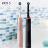 Oral-B Pro 3-3900N Spazzolino Elettrico 2 Spazzolini Nero e Rosa - bigeshop